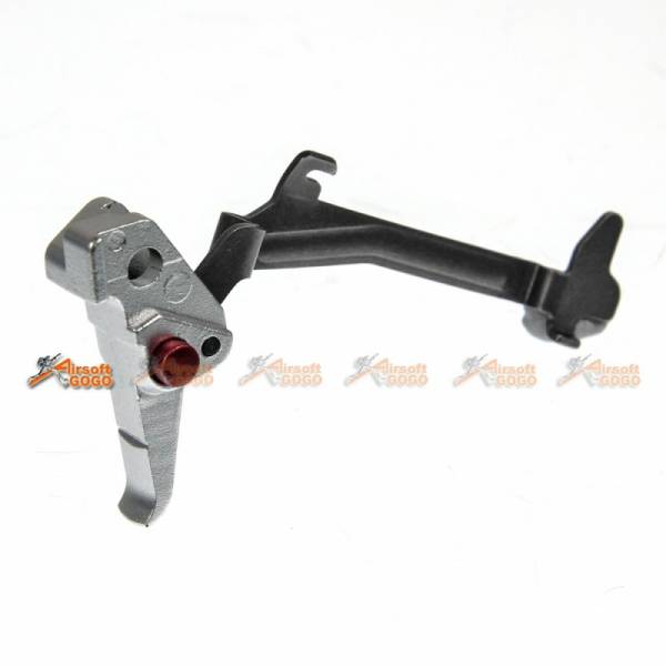 A.P.S. G17 Style Flat Trigger w/Trigger Lever & Lock for ACP 600 Series GBB (Silver) - Image 2