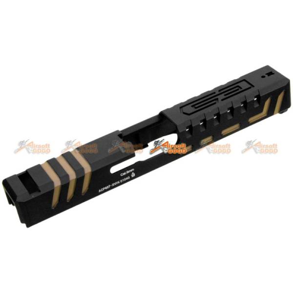 APS Scorpion D-MOD CO2 Pistol Slide (Black and Tan) - Image 3