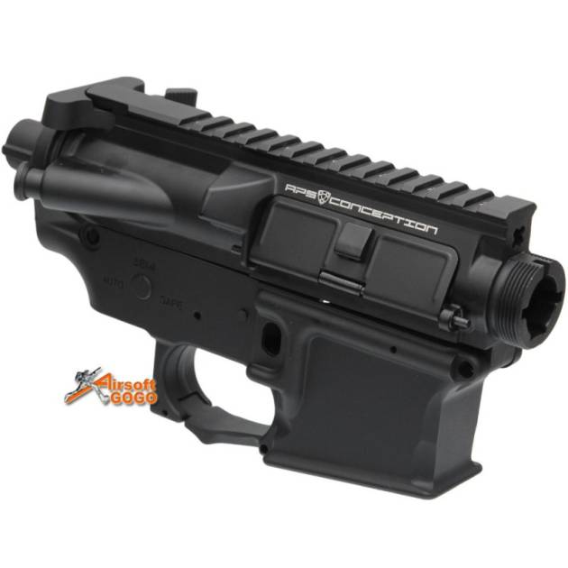 APS ASR AEG Series Metal Receiver Set (Big Charging Handle, Black)