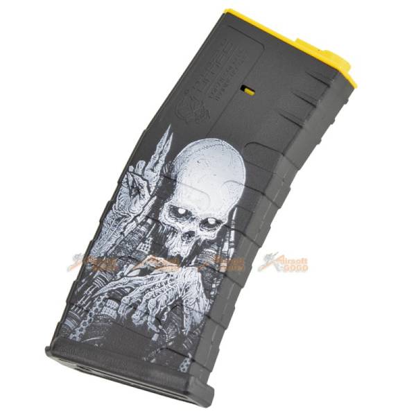 APS 300rd Hi-Capa Magazine for M4 / M16 / UAR Series Airsoft AEG (Reaper Logo, Yellow) - Image 2