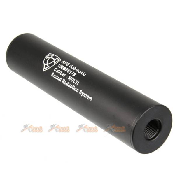APS 150mm Mock Silencer for AEG / GBB Rifle (14mm CW/CCW, Black) - Image 2