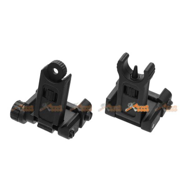 APS Metal Phantom Low Profile Flip Up Front Sight & Back Up Rear Sight (Black) - Image 2