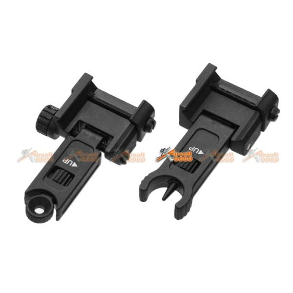 APS Metal Phantom Low Profile Flip Up Front Sight & Back Up Rear Sight (Black) - Image 3