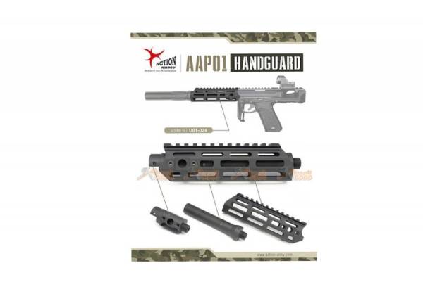 Action Army AAP-01 Aluminum Handguard for M-LOK/ Action Army AAP01 GBB - Black - Image 3