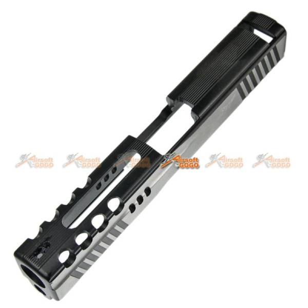 APS Dragonfly D-MOD Metal Slide for Marui/APS G17 GBB (Black&Silver) - Image 2