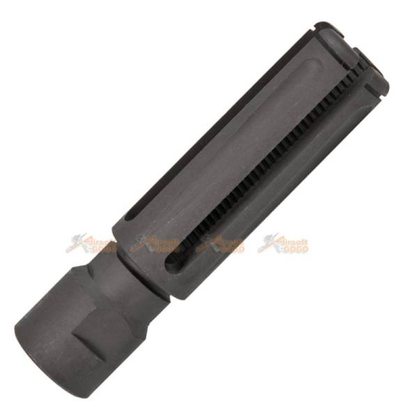 Army Force Steel -14mm CCW Long Flash Hider for AEG / GBB (Black) - Image 2