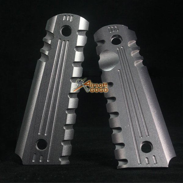 Army Force Aluminium Pistol Grip Cover for WE 1911 MEU (Titanium) V2