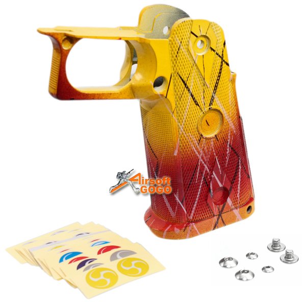 MIC Custom Frame Grip for Marui WE Hi-CAPA GBB (Red mix Mango)