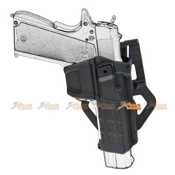 M1911 Army Force Polymer Hard Case Movable Holsters for Marui, WE 1911 Airsoft (Black) - Image 4