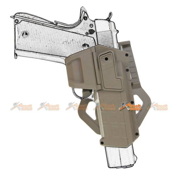 M1911 Polymer Hard Case Movable Holsters for Marui, WE 1911 Airsoft GBB Pistol (DE) - Image 4