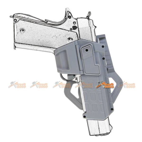 Army Force Polymer Hard Case Movable Holsters for Marui, WE 1911 Airsoft (Grey) - Image 3