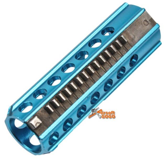 Army Force Aluminum Piston with Steel Half 14+1 teeth (Blue)