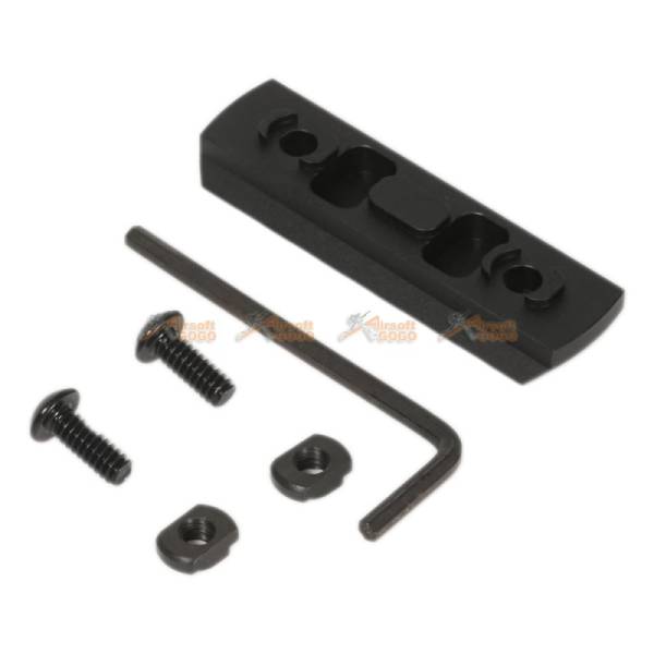 M-Lok 5-Slot Keymod Rail / Picatinny Section Rail for Airsoft Keymod Handguard Rail System (Black) - Image 2