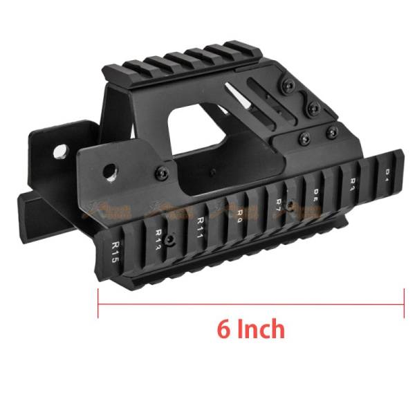Army Force P90 RAS Rail Handguard for Classic Army / Marui P90 AEG (Black) - Image 2