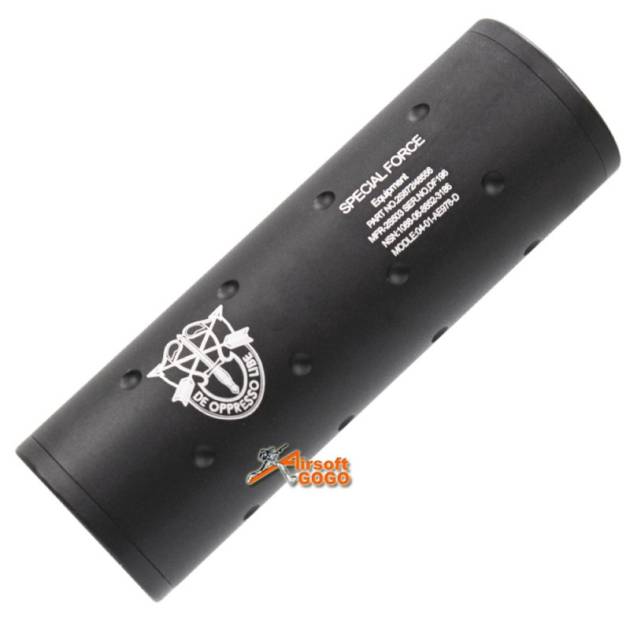 AF 110x35mm Special Force Silencer for Airsoft AEG GBBR, +/- 14mm CW / CCW Black