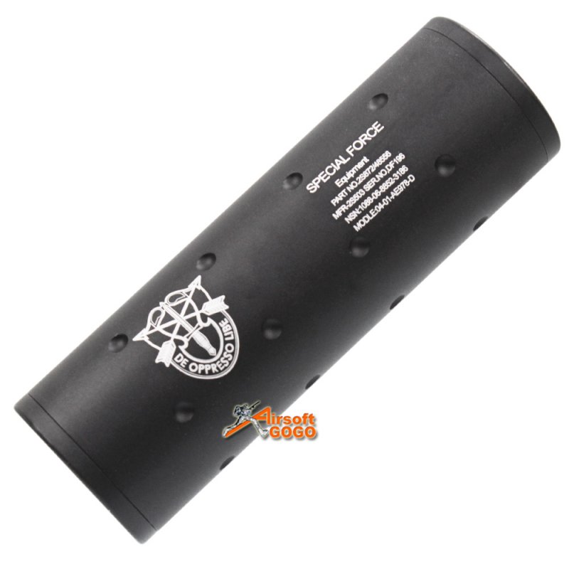AF 110x35mm Special Force Silencer for Airsoft AEG GBBR, +/- 14mm CW / CCW Black