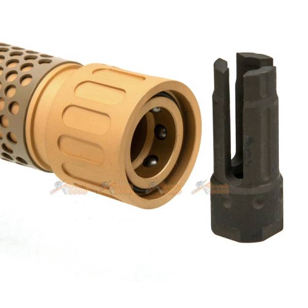 Army Force 5 Inch Silencer with QD Flash Hider (CCW 14mm, DE) - Image 2