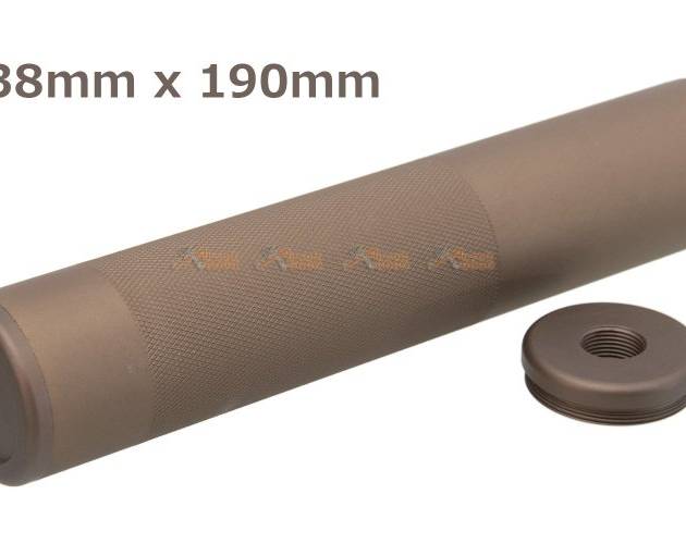 190x38mm Metal Silencer (14mm CCW & 14mm CW) for AEG / GBBR