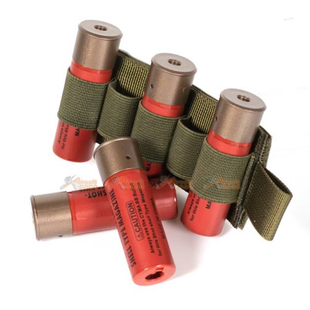 5rd Shotgun Shell Holder with Hook Backing (Foliage Green)