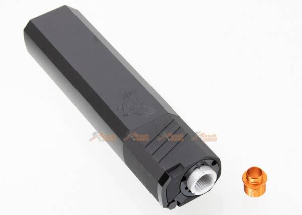 200mm Silener with Silencer Adapter ( 14mm CCW & 11mm CW )  for  AEG / GBBR - Black - Image 3