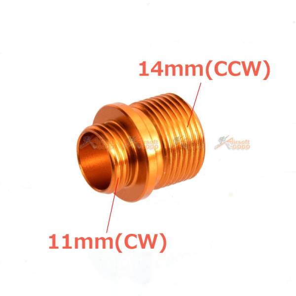 11mm(CW) to 14mm(CCW) Barrel Adapter for  Airsoft GBB (Orange) - Image 2