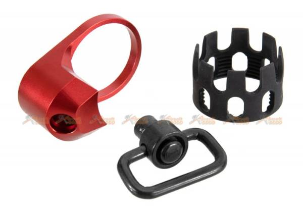 Metal Buttstock Tube Lock Ring with QD Sling Mount for GHK M4 GBB (Red) - Image 3