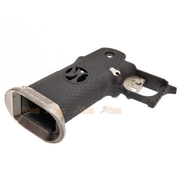 AGG IPSC Grip for Marui/WE Hi-Capa 5.1, 4.3 GBB (Type 9, Black & Silver) - Image 2