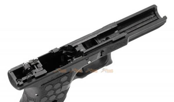 Armorer Works Hex Cut Lower Frame Grip for WE, AW G18C GBB (Black,Silver) - Image 3