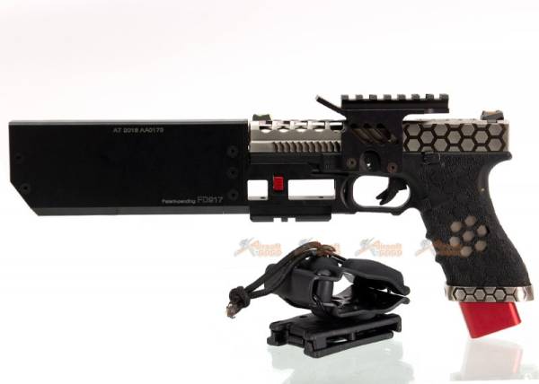 AW CUSTOM Hex Cut Signature G17 GBB Pistol with Speedy Holster