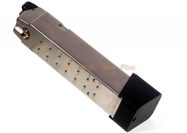 AGG X AMORER WORKS CUSTOM Magazine with Aluminum Mag Base Stand for Marui WE Glock series GBB (silver) - Image 2