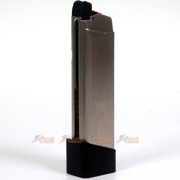 AGG X AMORER WORKS CUSTOM Magazine with Aluminum Mag Base Stand for Marui WE Glock series GBB (silver) - Image 4