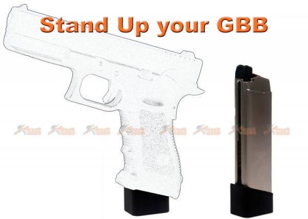 AGG X AMORER WORKS CUSTOM Magazine with Aluminum Mag Base Stand for Marui WE Glock series GBB (silver) - Image 5