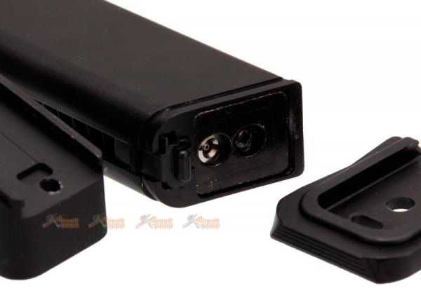 AGG X AMORER WORKS CUSTOM Magazine with Aluminum Mag Base Stand for Marui WE Glock series GBB (Black) - Image 3