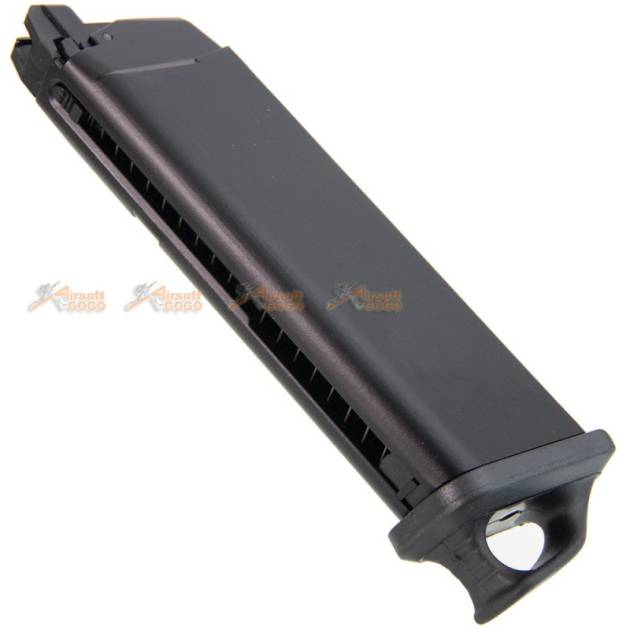 AGG X AMORER WORKS CUSTOM 24rds Magazine with QD Base for Marui G17, G18c, G34, G35 / WE G17, G18c, G19X, G34, G35 serie GBB (Black)