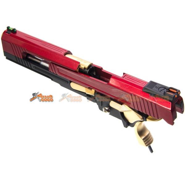 AW Custom IPSC Slide Set for Marui / WE Hi-Capa 5.1, 4.3 Airsoft GBB (Red, Black, Gold) - Image 4