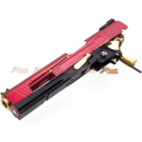 AW Custom IPSC Slide Set for Marui / WE Hi-Capa 5.1, 4.3 Airsoft GBB (Red, Black, Gold) - Image 6
