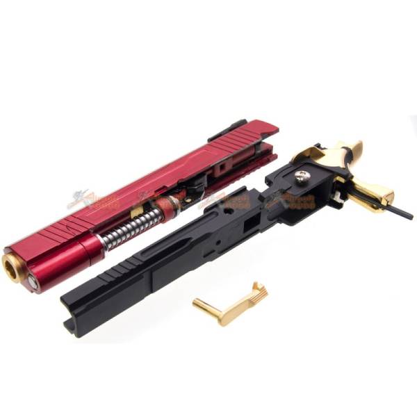 AW Custom IPSC Slide Set for Marui / WE Hi-Capa 5.1, 4.3 Airsoft GBB (Red, Black, Gold) - Image 7
