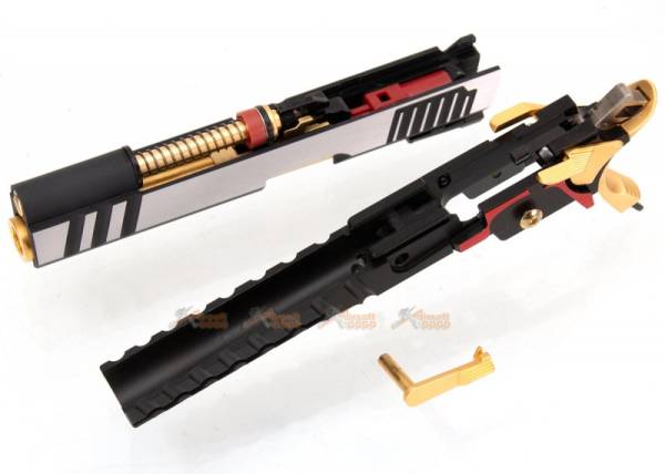AW Custom IPSC I-Rex Slide Set for Marui / WE Hi-Capa 5.1, 4.3 Airsoft GBB (Silver, Black, Gold) - Image 7