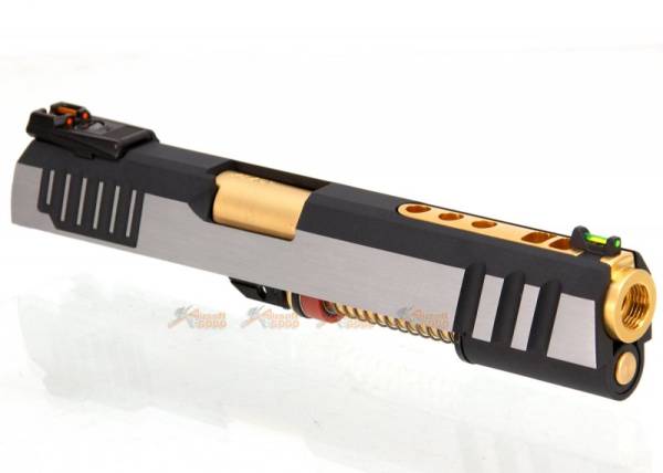 AW Custom IPSC I-Rex Slide Set for Marui / WE Hi-Capa 5.1, 4.3 Airsoft GBB (Silver, Black, Gold) - Image 8