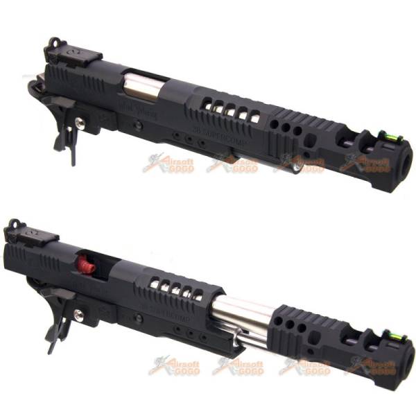 AW Custom IPSC Slide Set (.38 Supercomp Race) for Marui / WE Hi-Capa 5.1, 4.3 Airsoft GBB Black - Image 3