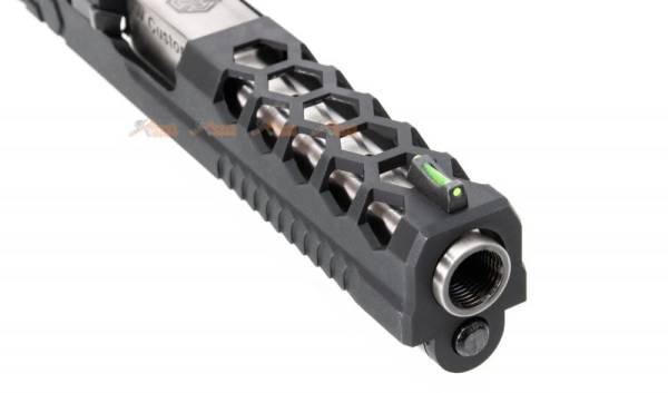 Armorer Works Alloy Hex Cut Slide Set for Marui, WE, AW G18C GBB (Black,Silver) - Image 3