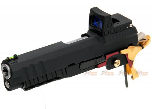 Armorer Works HX2601 Hi-Capa 4.3 GBB Slide with Red Dot dummy (Gold & Black) - Image 4