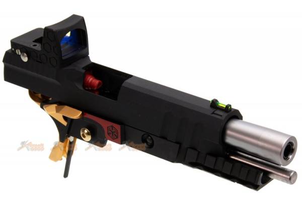 Armorer Works HX2601 Hi-Capa 4.3 GBB Slide with Red Dot dummy (Gold & Black) - Image 2