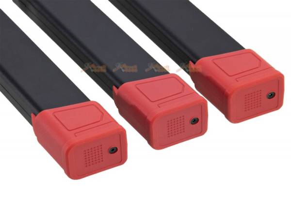 AGG CA 120rds Mid-Cap Magazine (Black) with PTS EPM-AR9 Baseplate (Red) - (3pack) - Image 4
