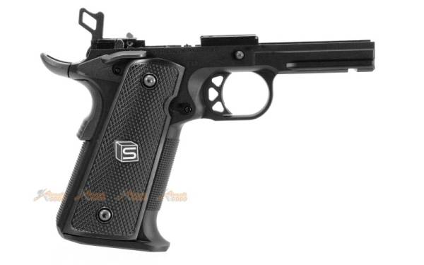 EMG / SAI RED 1911 Aluminium Alloy Lower Frame Grip for WE, EMG 1911 Airsoft GBB (Black) - Image 3