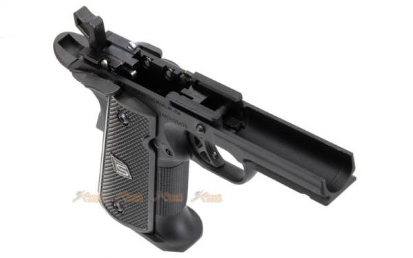 EMG / SAI RED 1911 Aluminium Alloy Lower Frame Grip for WE, EMG 1911 Airsoft GBB (Black) - Image 2