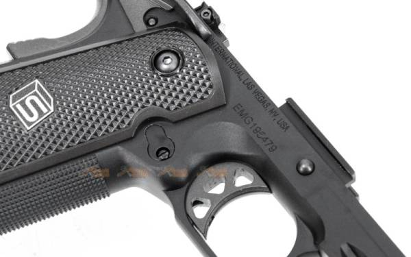 EMG / SAI RED 1911 Aluminium Alloy Lower Frame Grip for WE, EMG 1911 Airsoft GBB (Black) - Image 7