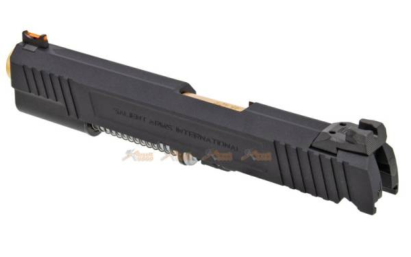 EMG / SAI RED 1911 Aluminium Alloy Slide Set for Marui / EMG / WE 1911 GBB (Gold / Black) - Image 2