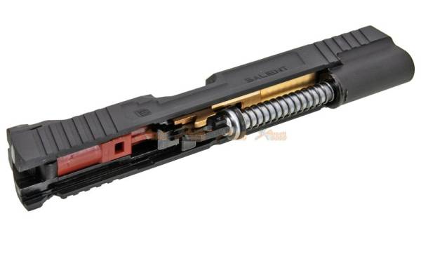 EMG / SAI RED 1911 Aluminium Alloy Slide Set for Marui / EMG / WE 1911 GBB (Gold / Black) - Image 3