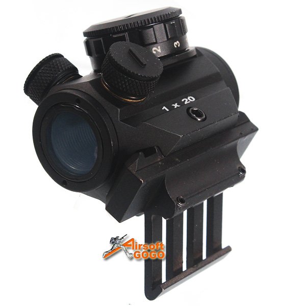 AGG One O Clock Side Red Dot Sight (45 degree offset attachment) for Airsoft AEG GBBR 20mm Rail BK
